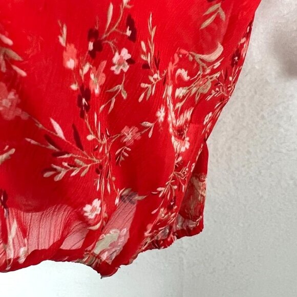 St. Johns Bay Flowy Red Paisley Floral Blouse Sz:1X - Picture 9 of 12